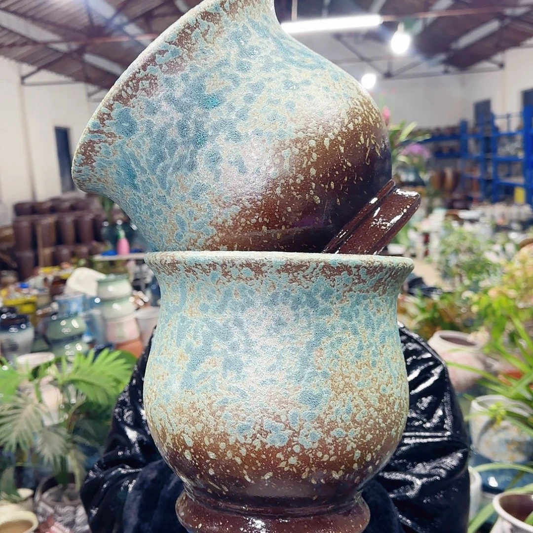 紫砂花盆高20口20