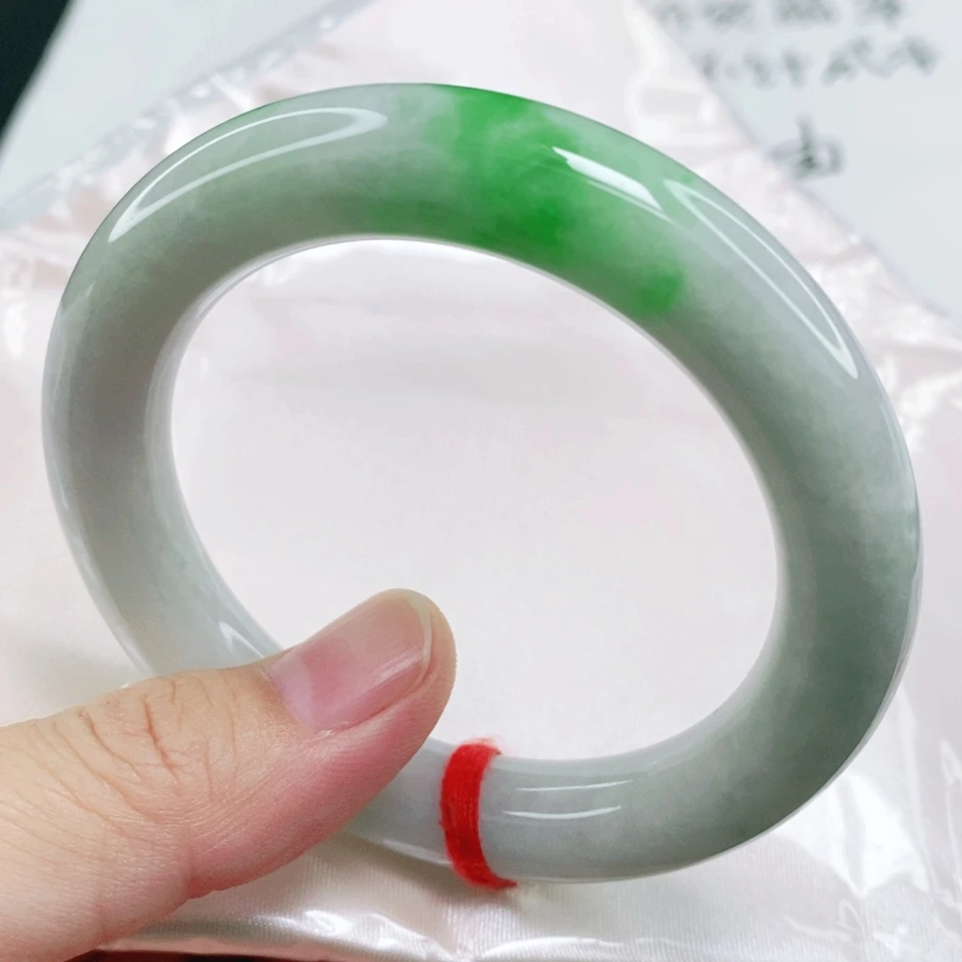 未镶嵌手镯翡翠55.6圈口圆条