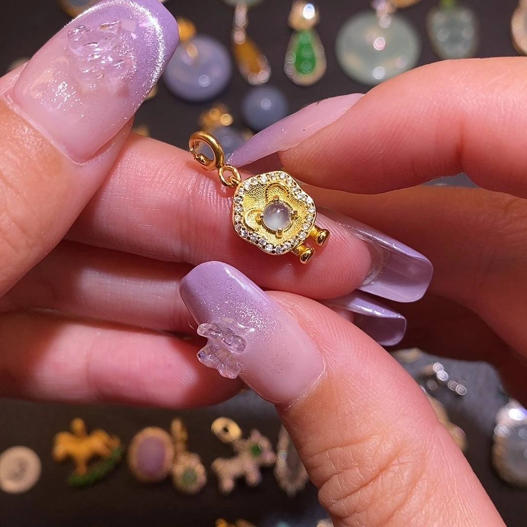 翡翠银S925镶嵌颈饰