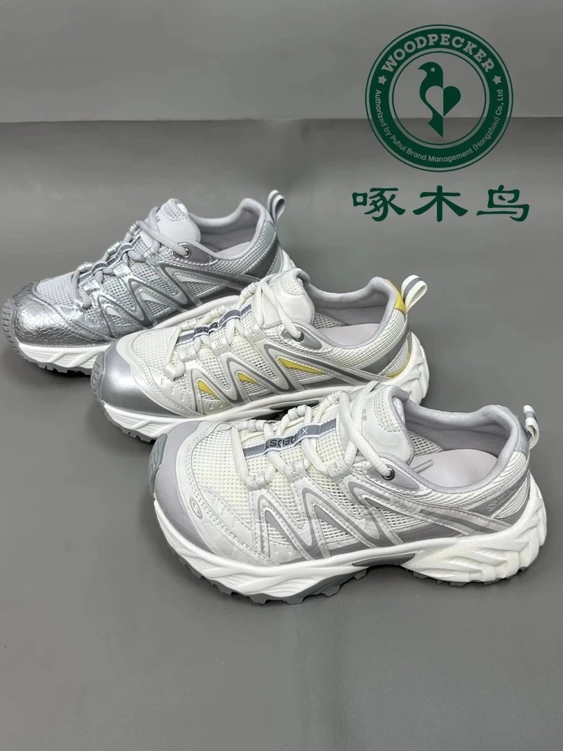 啄木鸟厚底透气轻便老爹鞋2025新款户外百搭运动休闲鞋登山徒步鞋