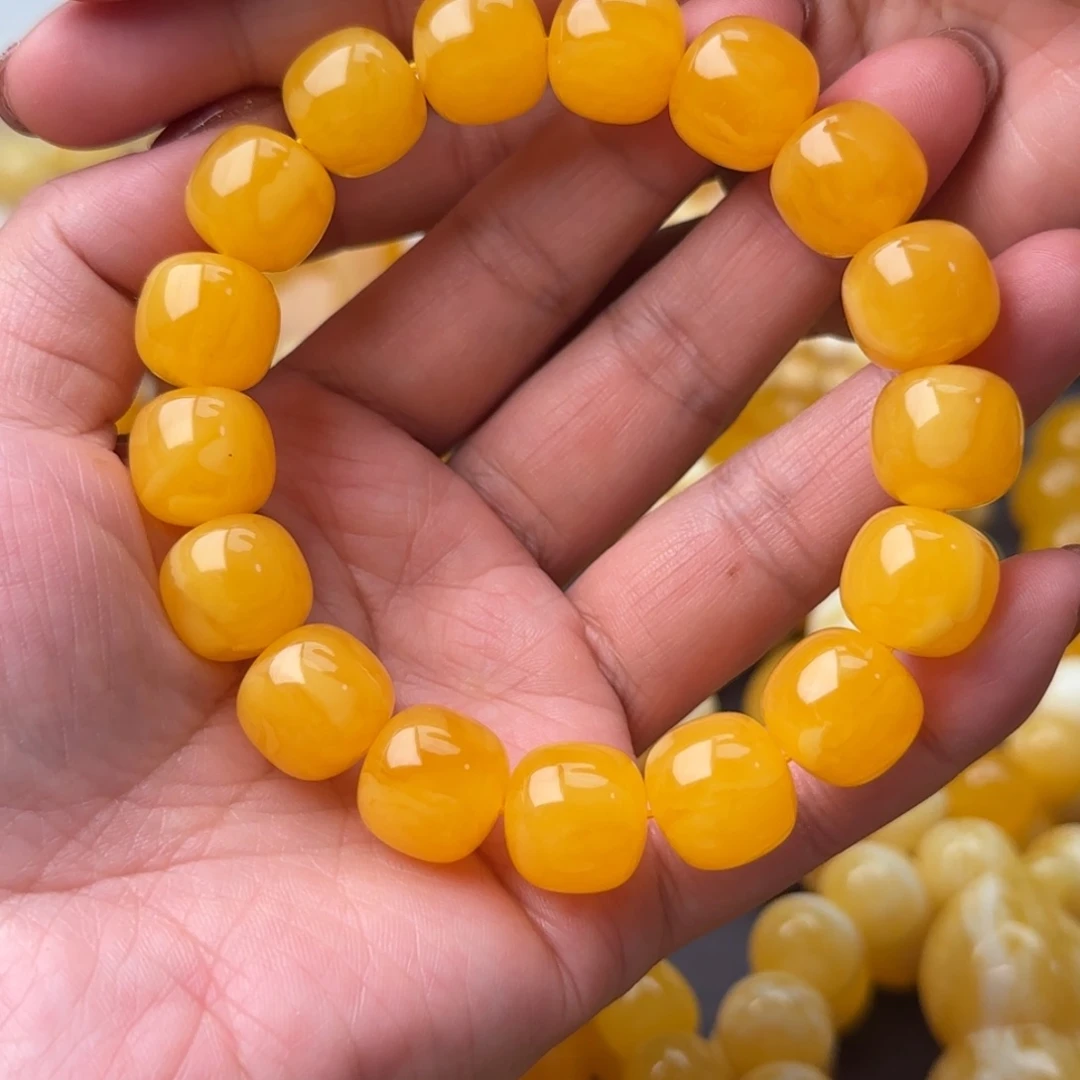 蜜蜡未镶嵌颈饰焦皮浓蜡红同料14