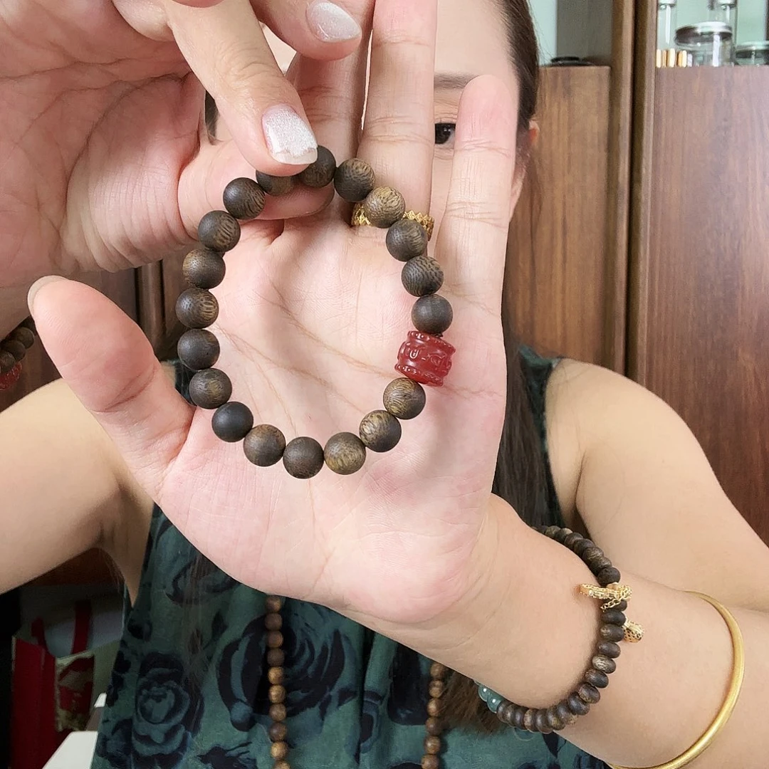 手串沉香棋楠沉香圆珠单圈0.9mm