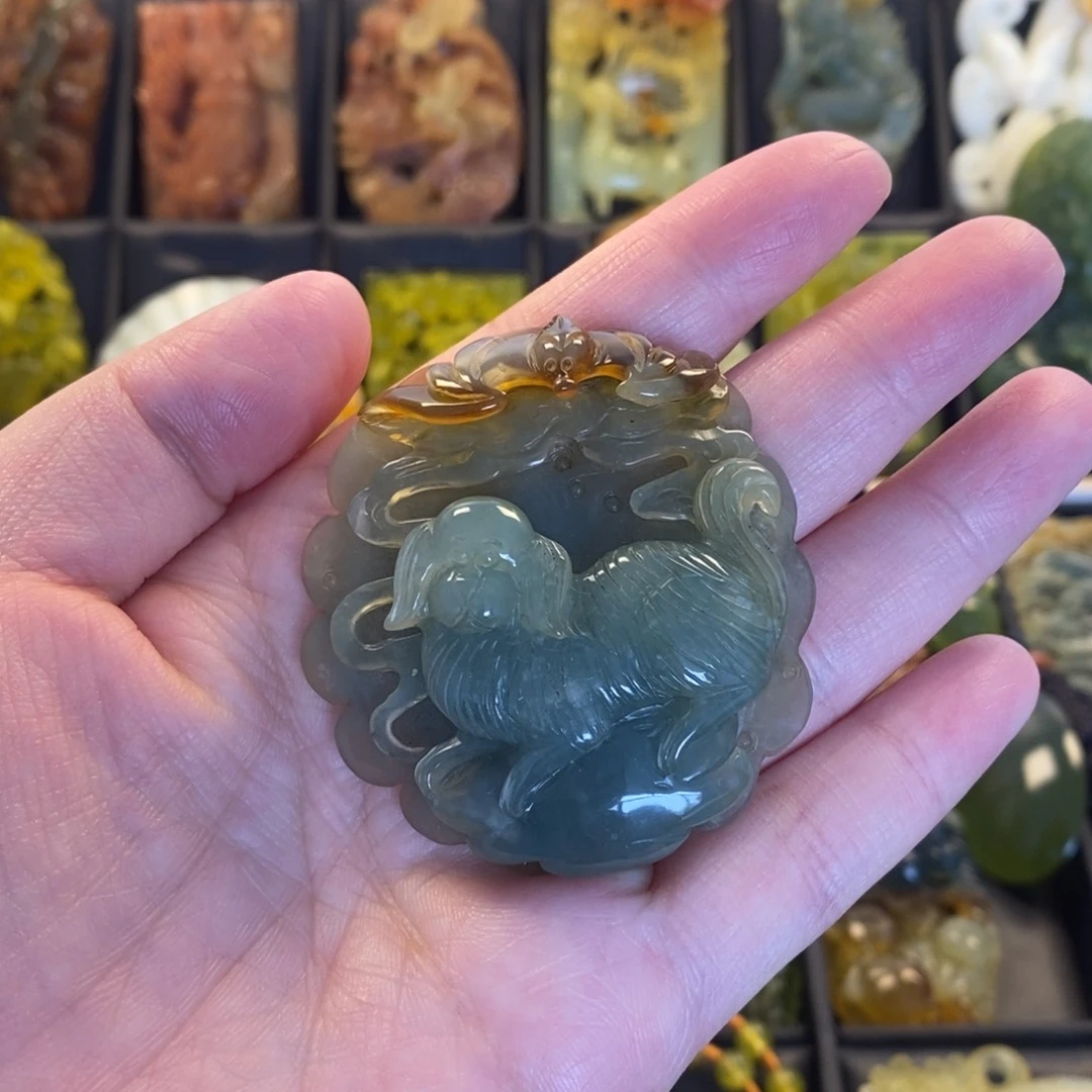 蛇纹石玉合金颈饰