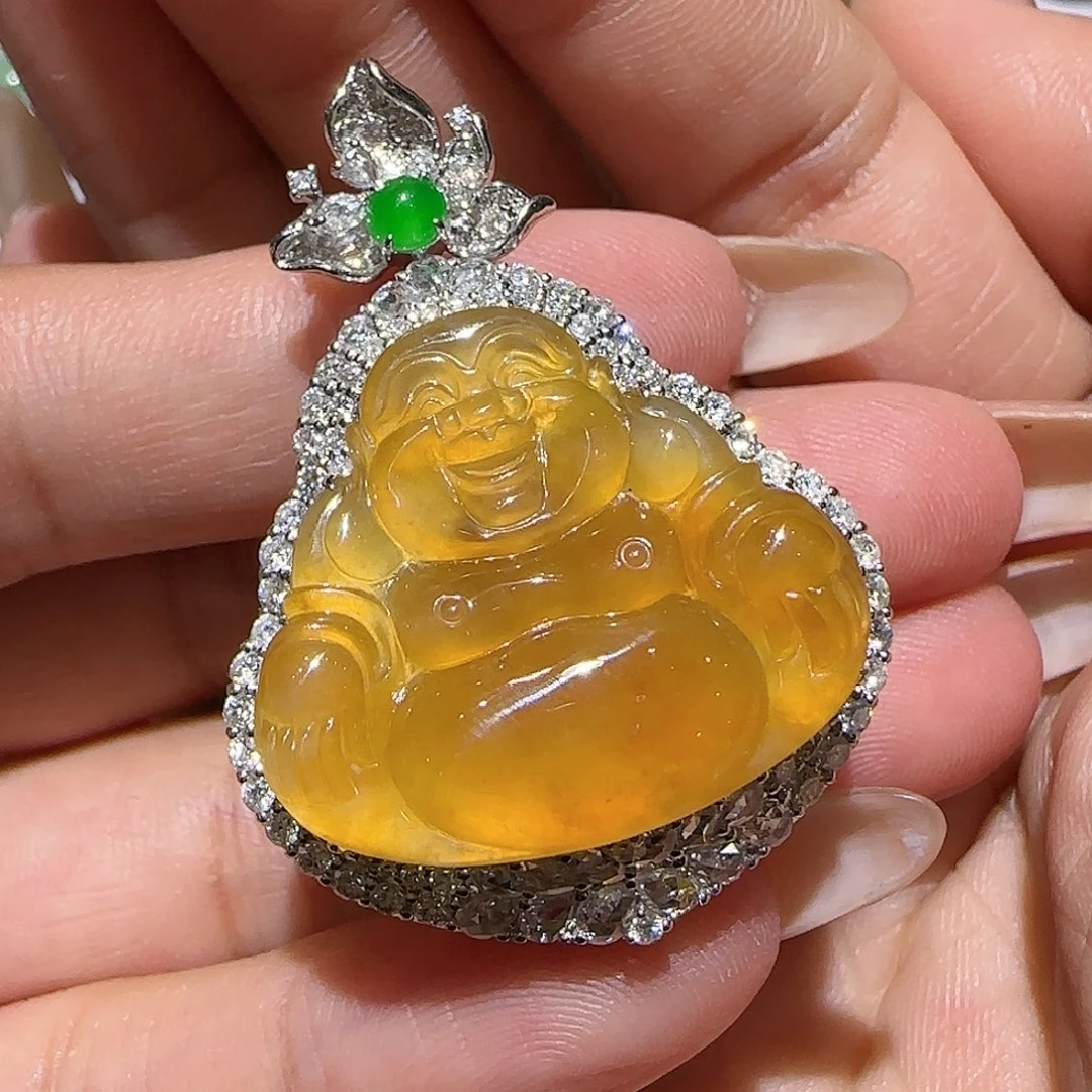 【闪购商品】颈饰18K金镶嵌翡翠天然