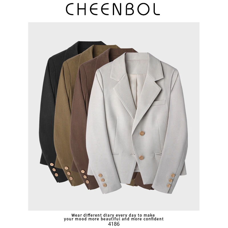 4186小西装外套女春秋新款高级感气质时尚休闲百搭纯色韩版小西装