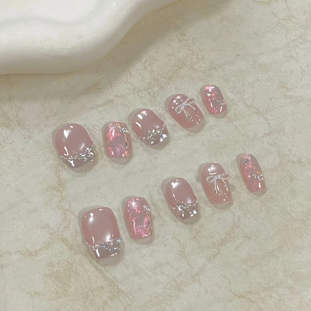 设计师专款【晚安甜心】JD1756纯手工轻奢美甲穿戴甲（送工具包）