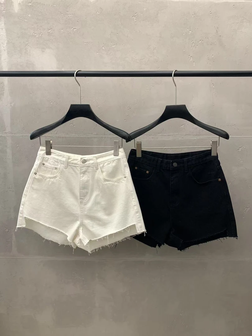 新款夏季高腰牛仔短裤