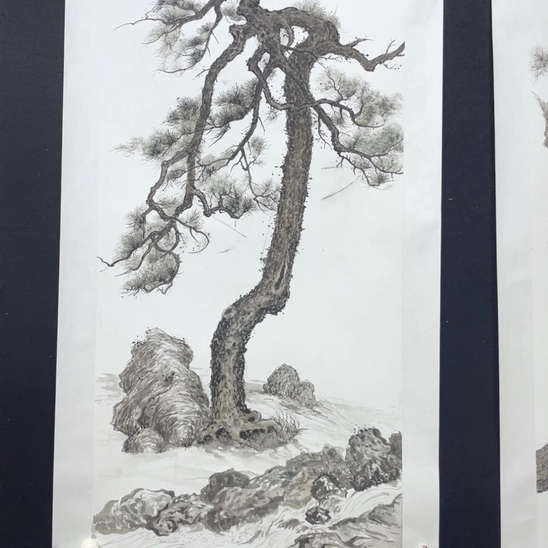 国画手绘国画，精品古松