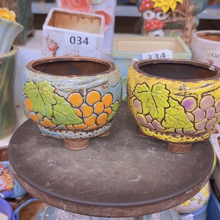 紫砂花盆粗陶材质多肉花盆