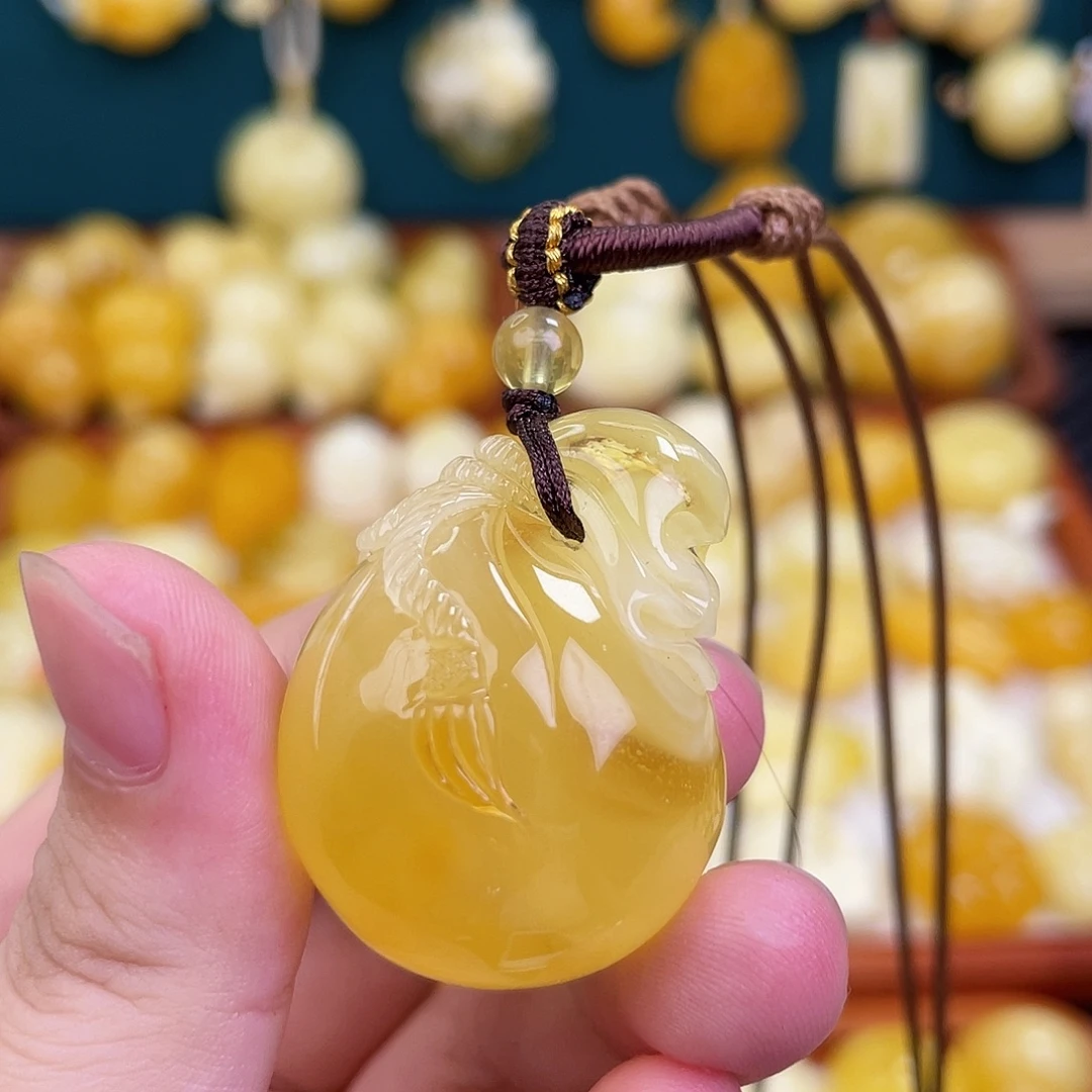 蜜蜡未镶嵌毛衣链蜜蜡