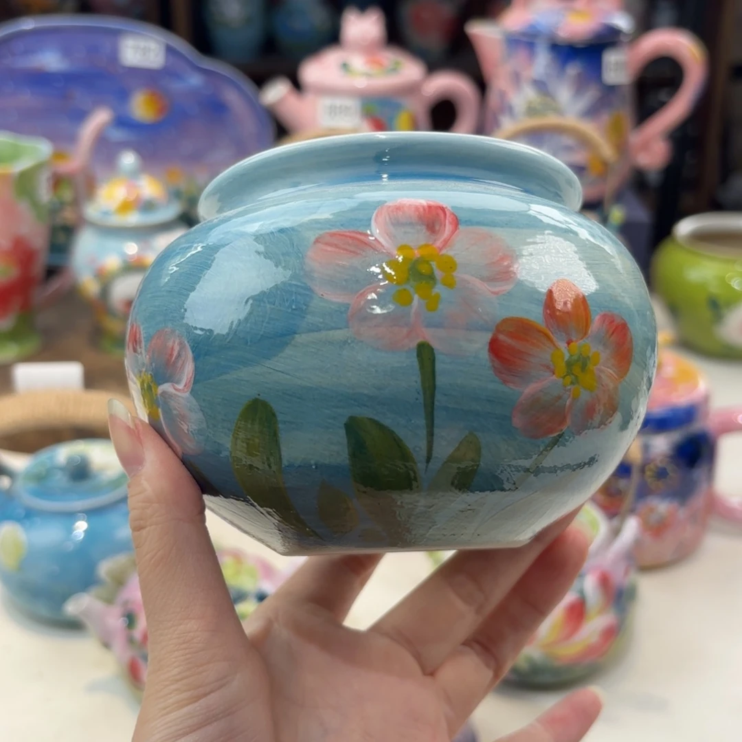 景德镇手绘高温釉下彩陶瓷茶具