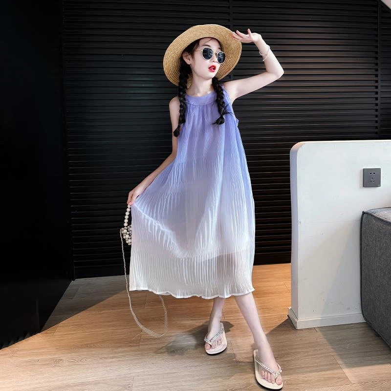 女童波西米亚连衣裙2025新款女大童夏季度假沙滩大童女童夏装