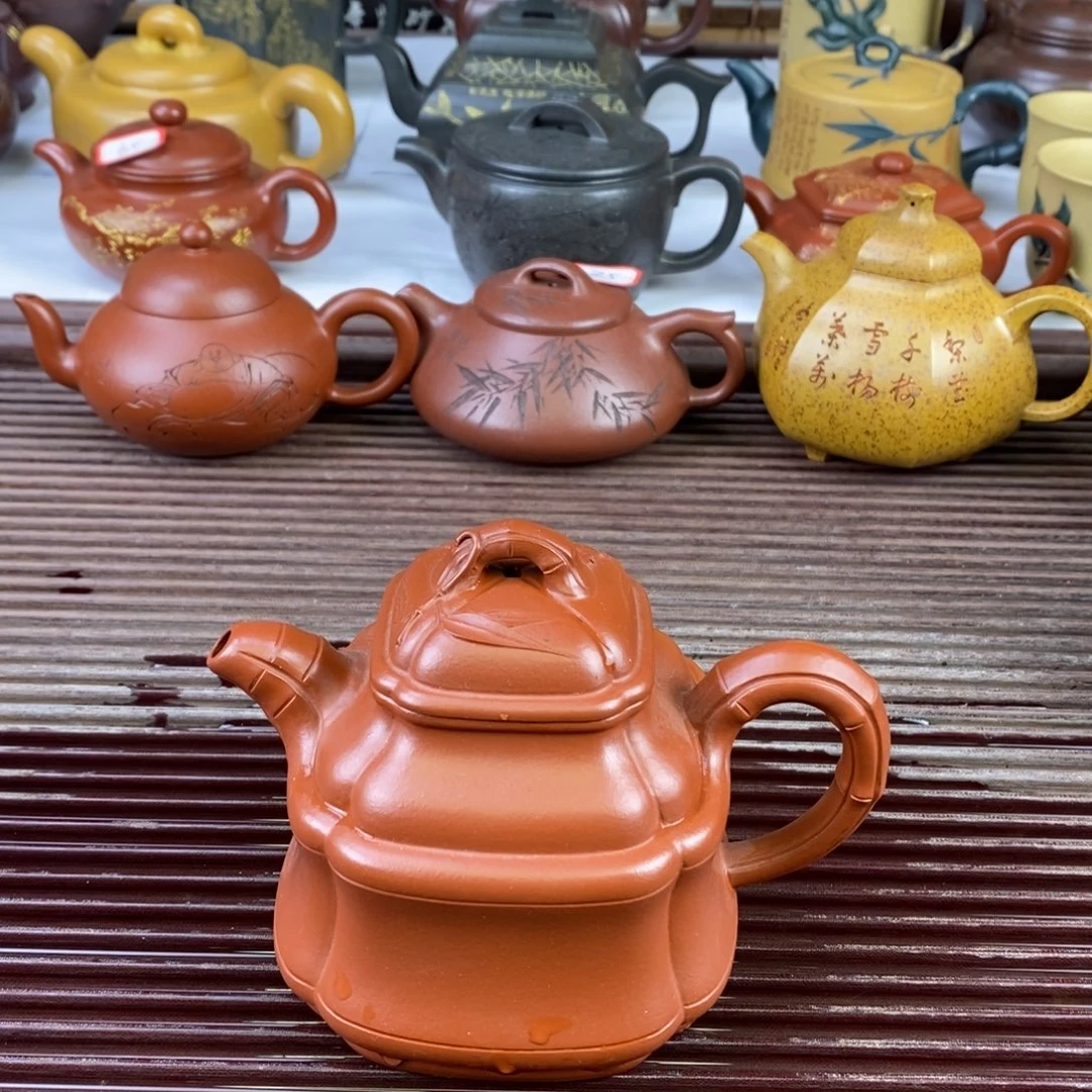 紫砂茶壶白24 四方竹鼎