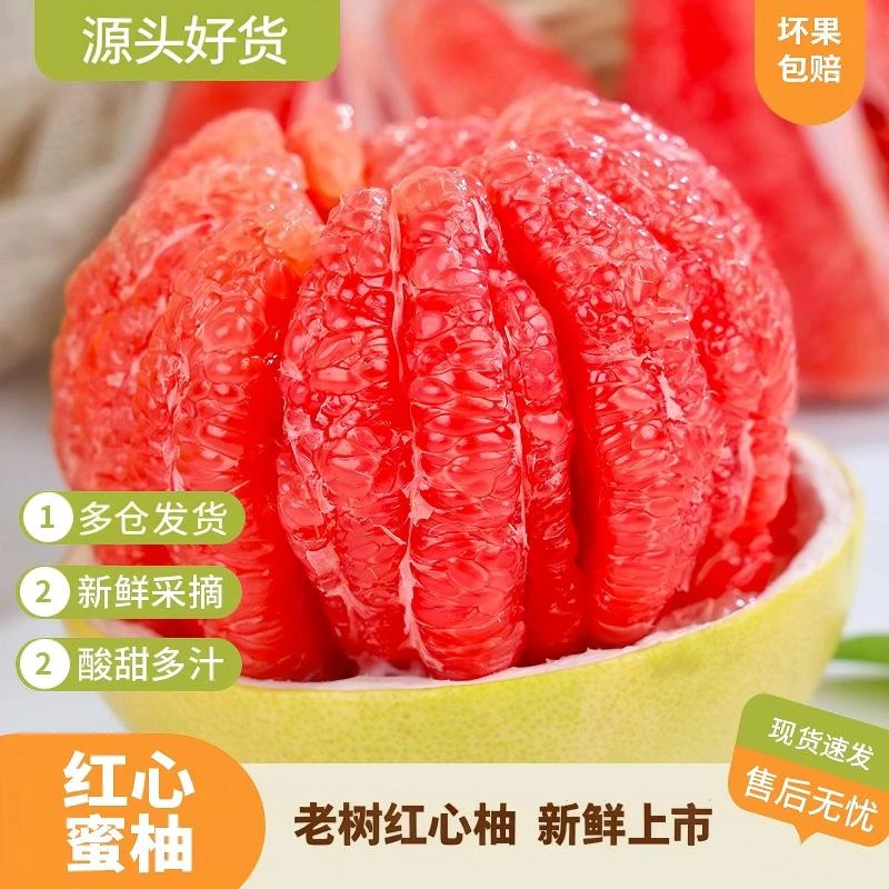 福建琯溪红心蜜柚1-9斤 新鲜当季柚子 多仓发货