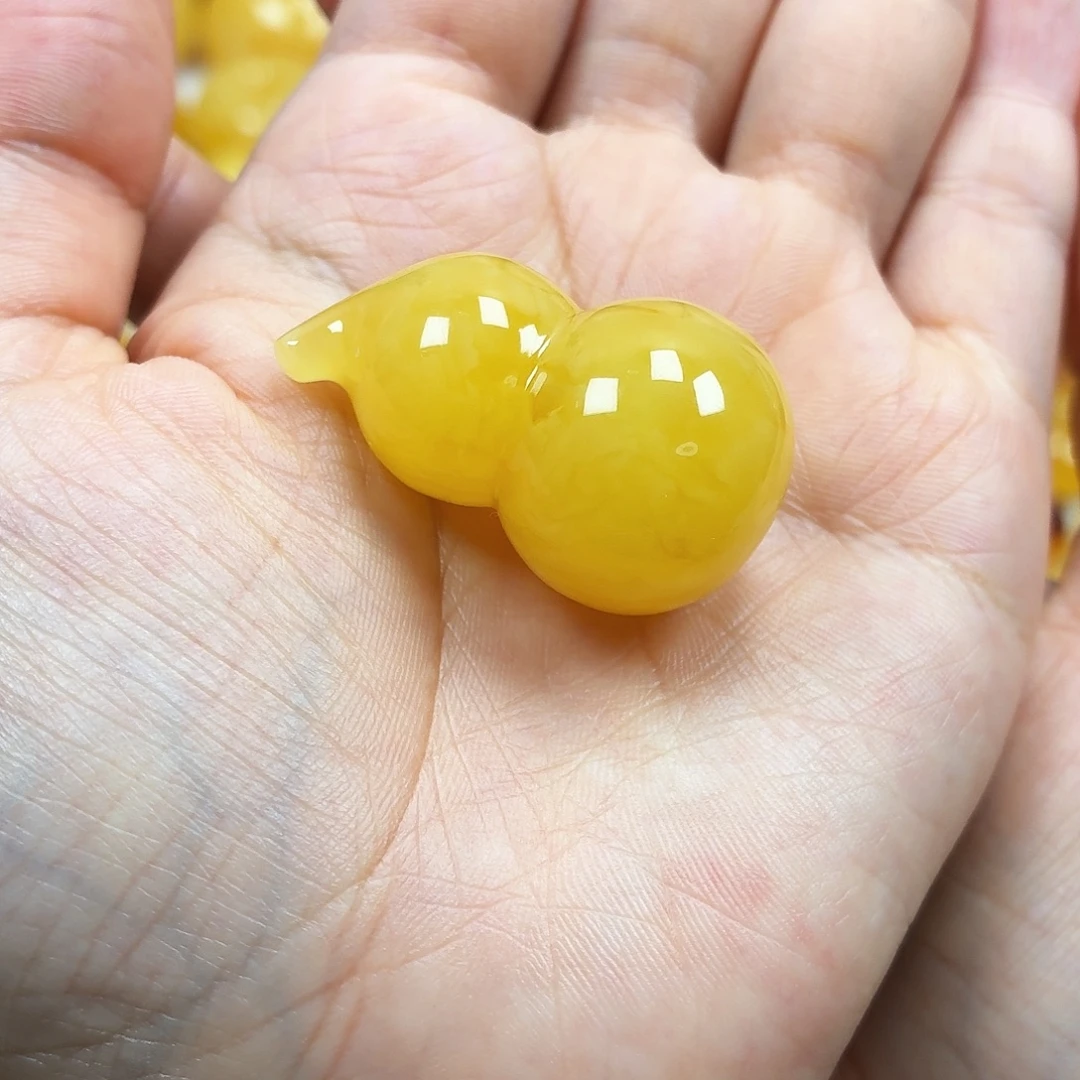 蜜蜡未镶嵌颈饰焦皮浓蜡妖花葫芦