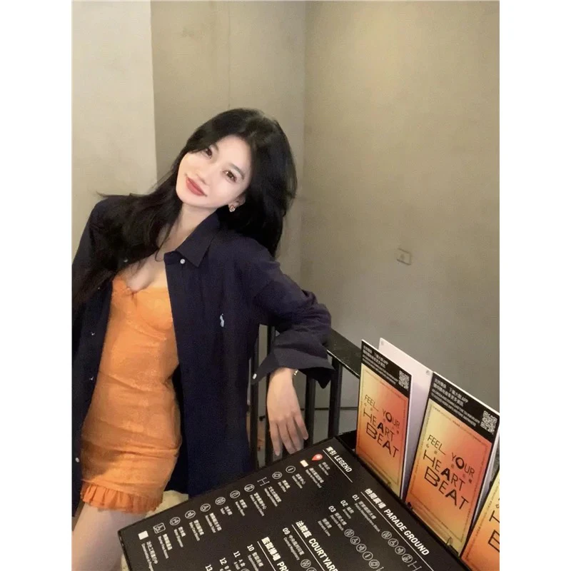 【现货速发】CBY【rl带来的松弛感】藏蓝色衬衫