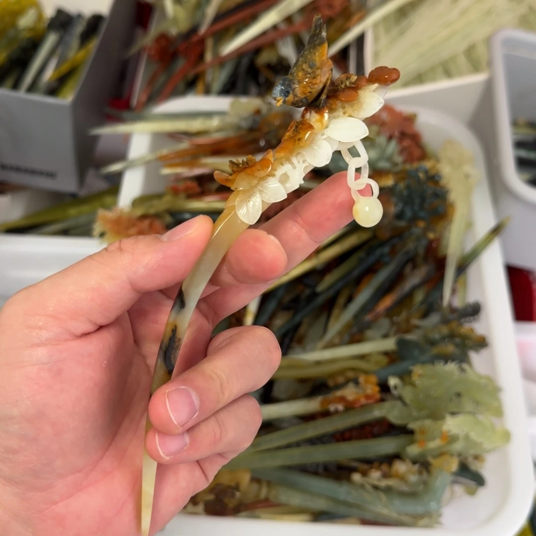 岫玉发饰未镶嵌v****b明君玉簪行于清风