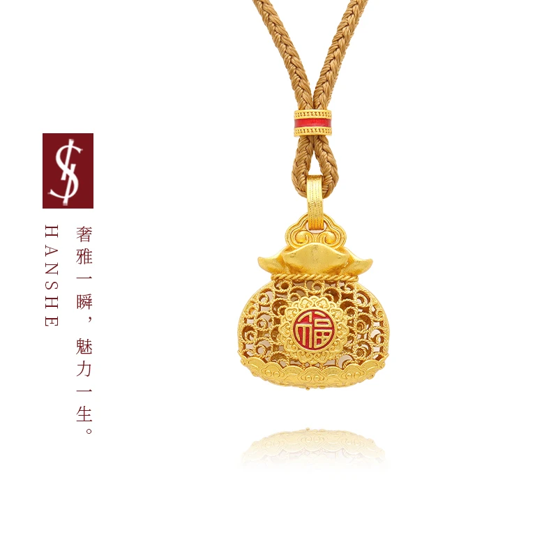 HANSHE/韩奢 福袋项链古法工艺古典美女款吊坠