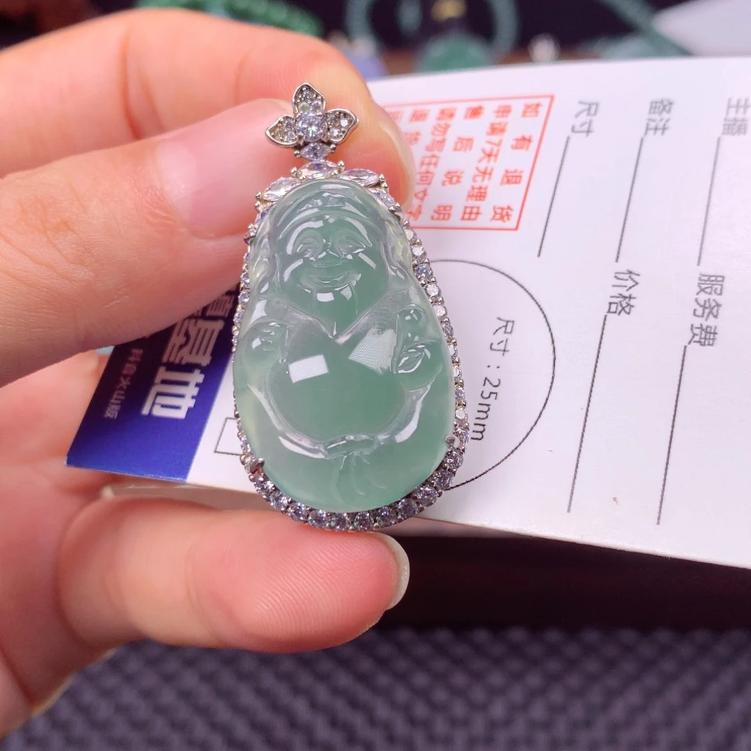 颈饰银S925镶嵌翡翠翡翠