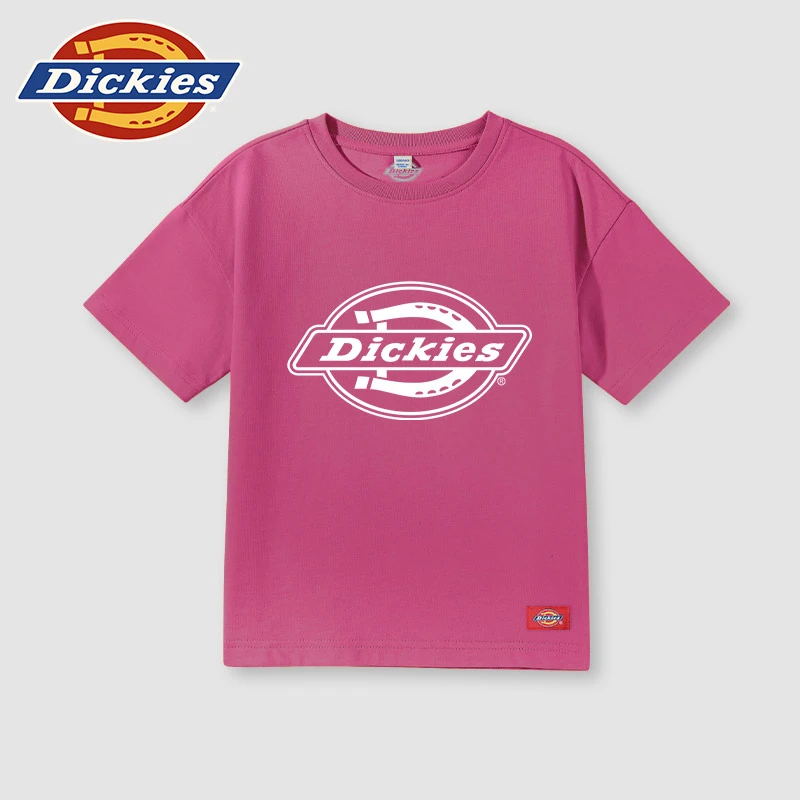 Dickies童装女童短袖t恤女孩夏季纯棉半袖中小童2025新款透气夏装