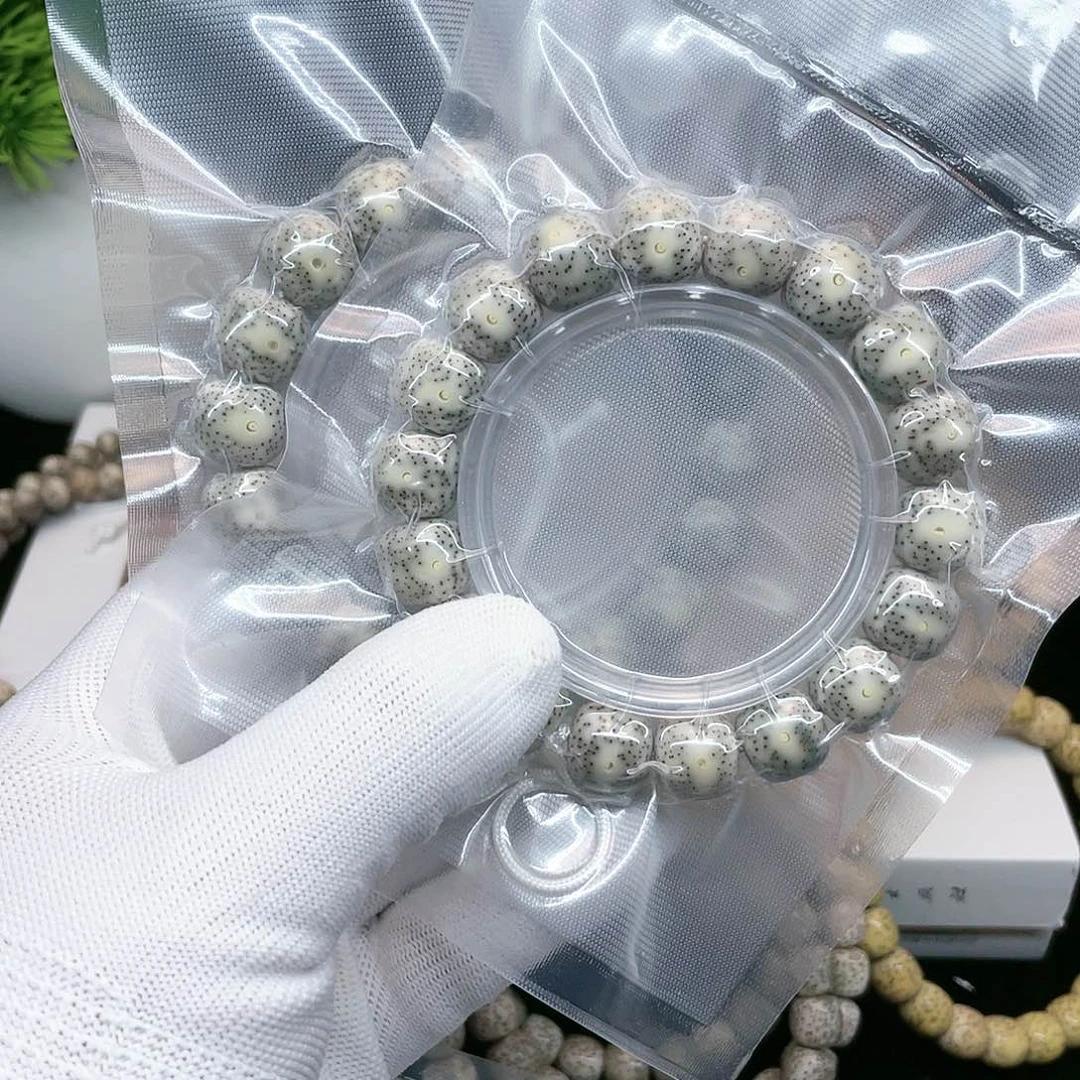 星月菩提手串T****g13/12石玉料同枝果单圈头货2条