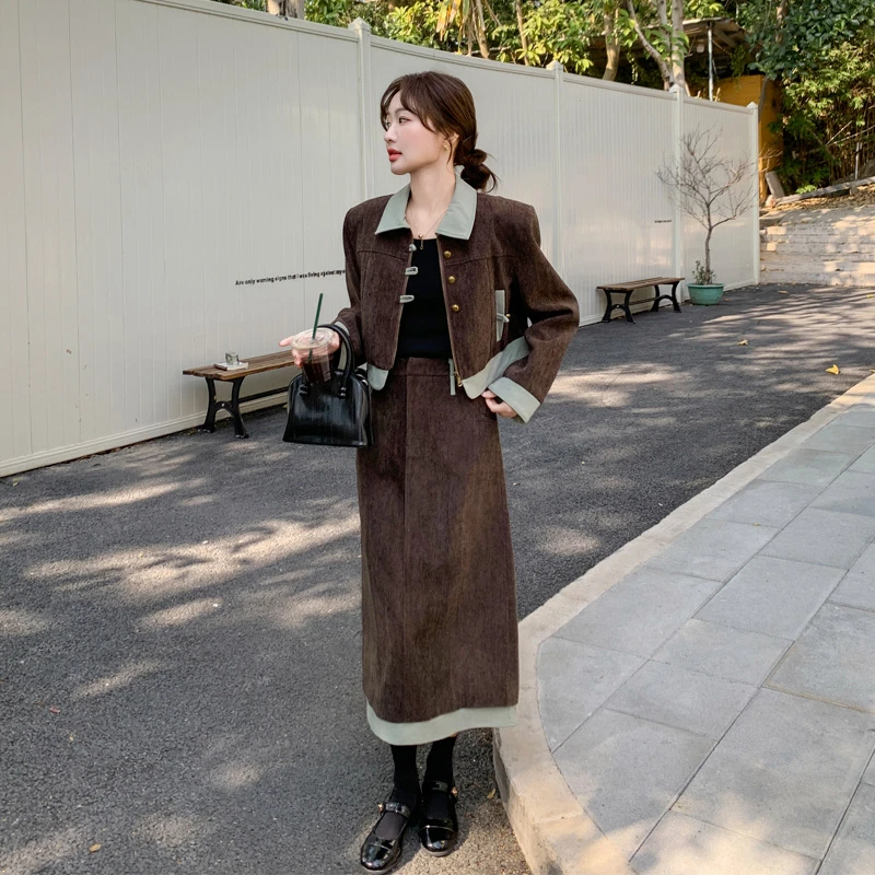 法式复古小香风套装裙女2025春秋新款氛围感名媛风ins风两件套潮