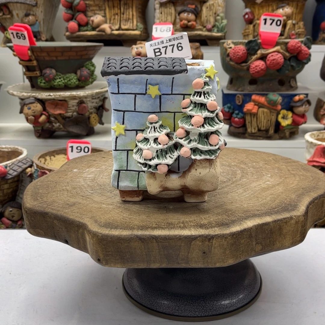 花盆776白狐花盆手捏