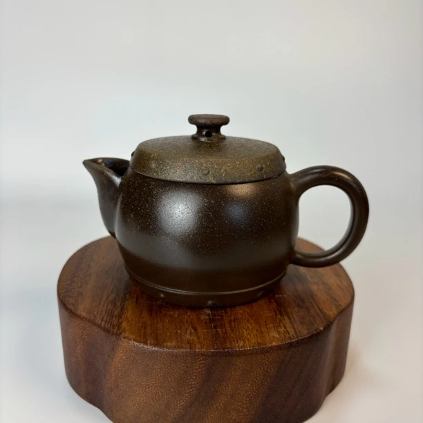 温志乐铜鼓壶仿生壶大宽口纯手工坭兴陶柴烧高端精品壶