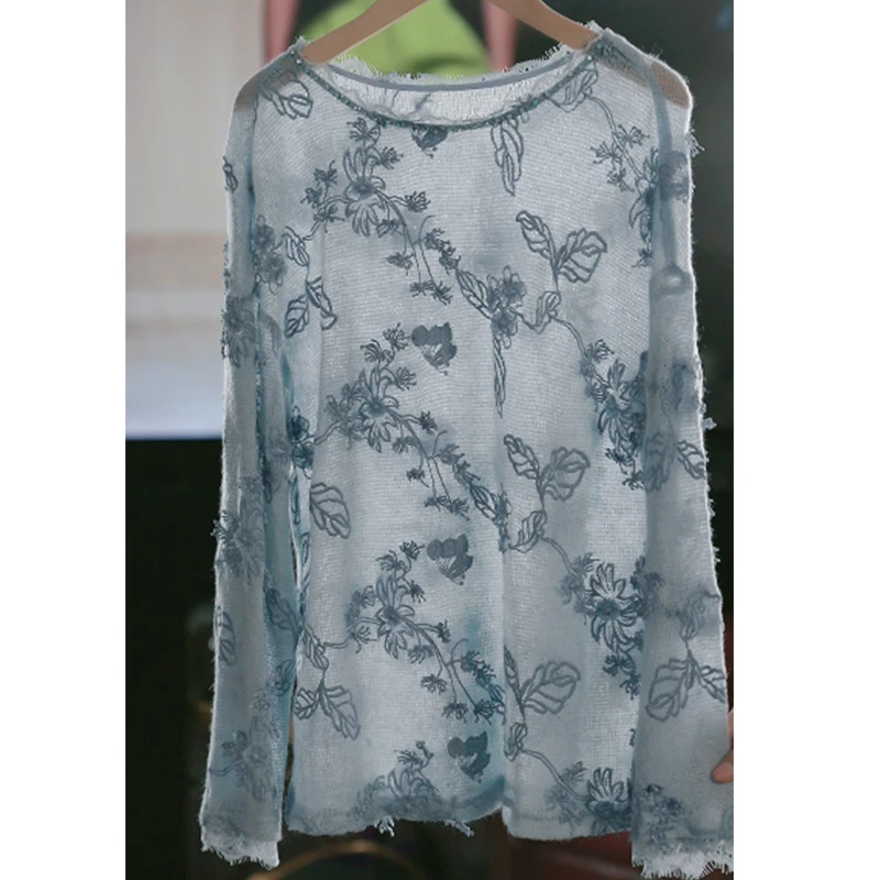 A3311高级气质立体毛针织女装2024秋季新款宽松显瘦时尚洋气上衣