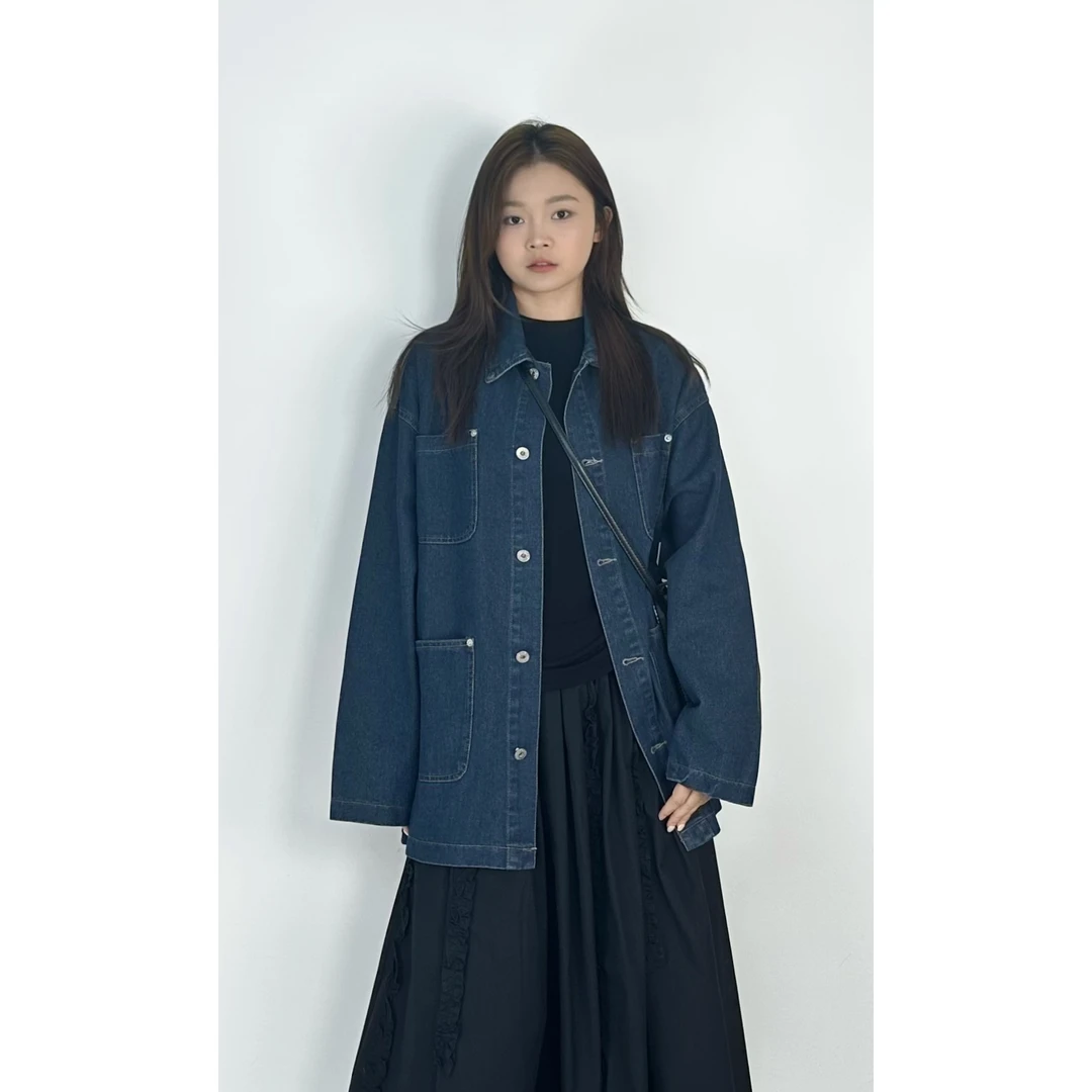 BAOBAO 口袋设计日常百搭宽松显瘦牛仔外套