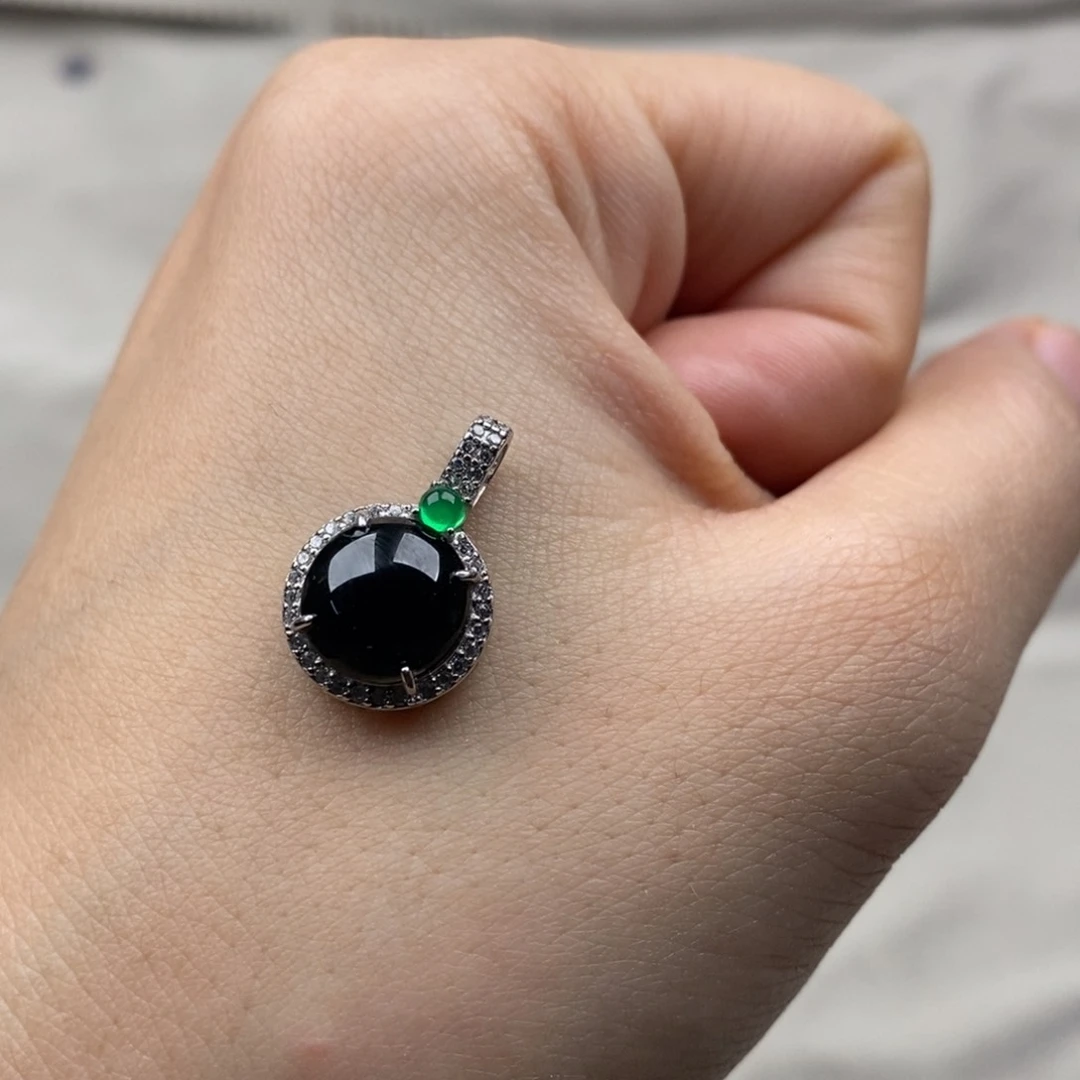 【闪购商品】翡翠挂件银S925镶嵌吊坠