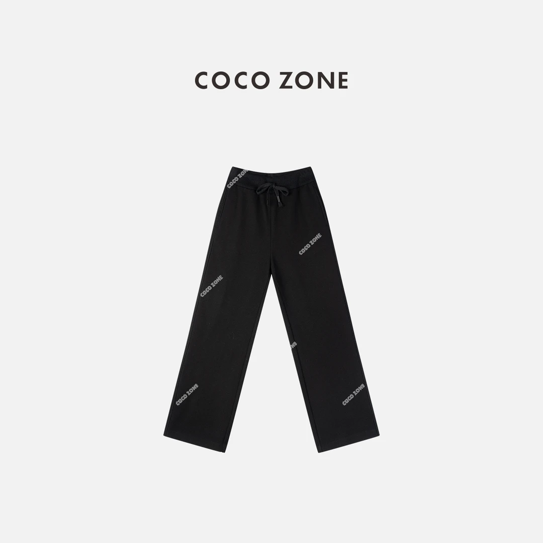 COCO ZONE刘一一 秋冬简约松紧腰底磨毛女式休闲裤CC2D3320