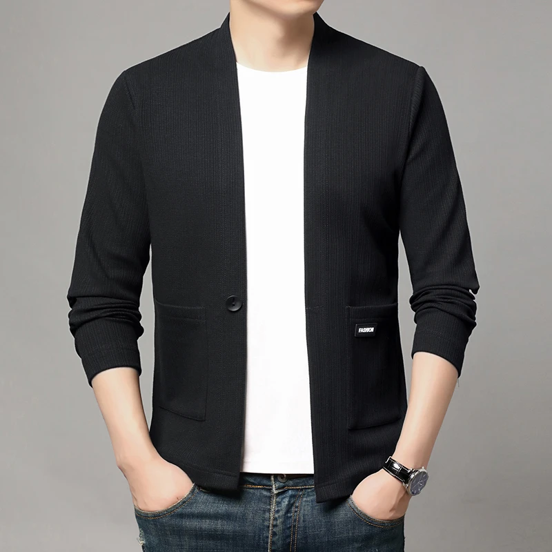2025春秋针织衫开衫休闲男士开衫高质感时尚休闲穿搭8899