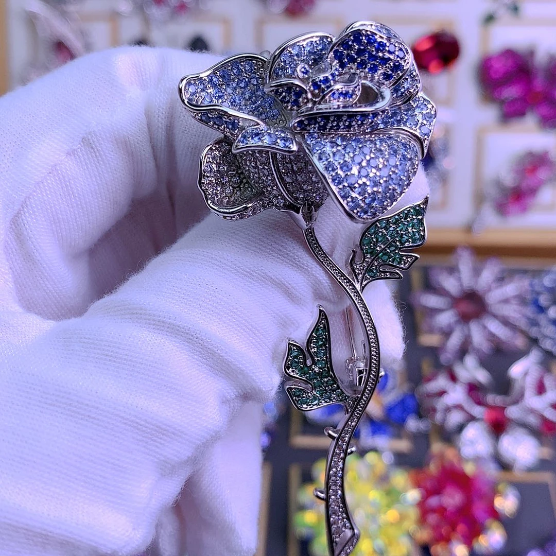 铜仿水晶胸针胸花胸针