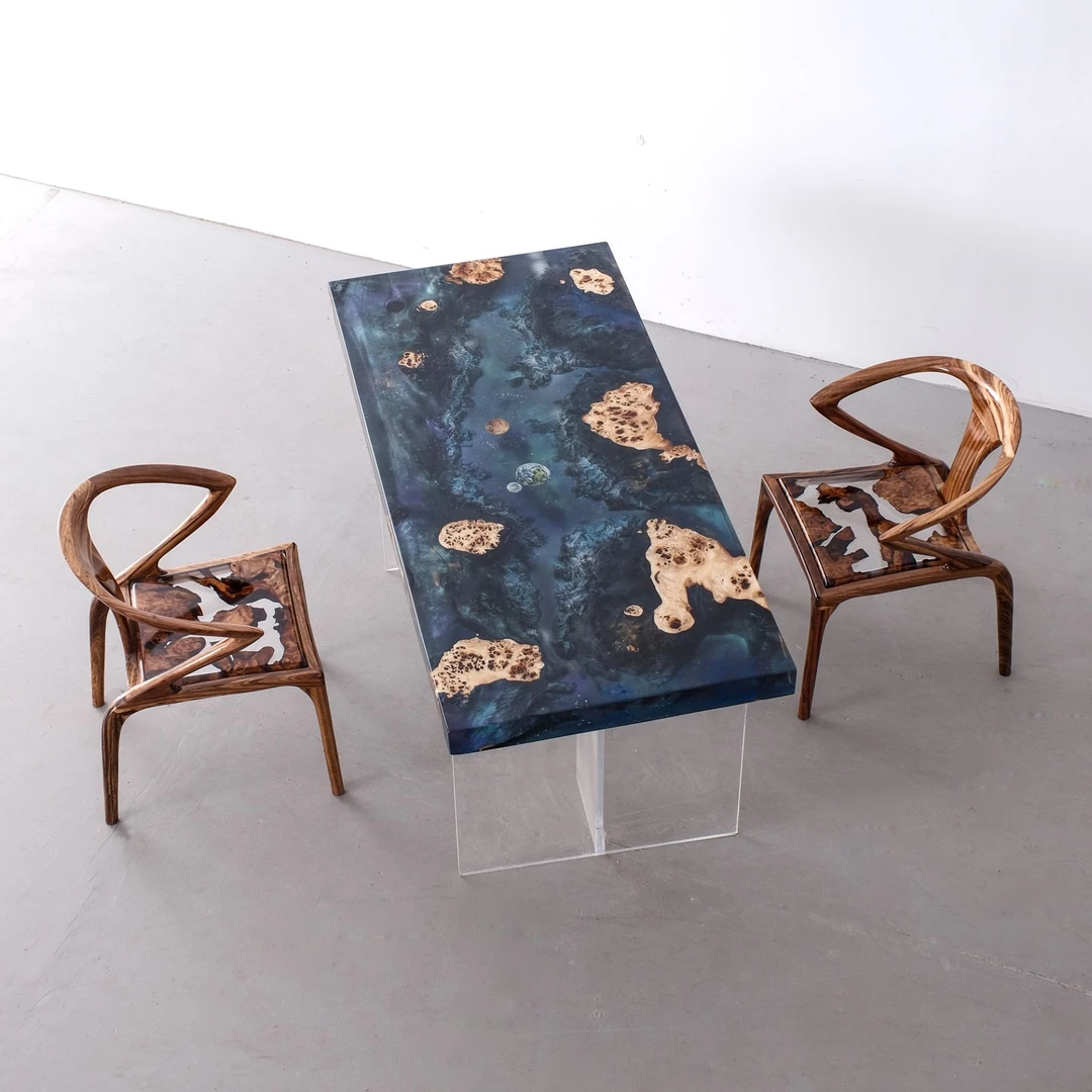 法国白杨木树脂星空造景桌168-78-8.5