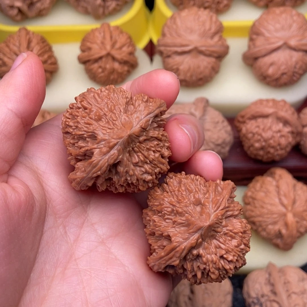 文玩核桃把件40全品红皮满天星