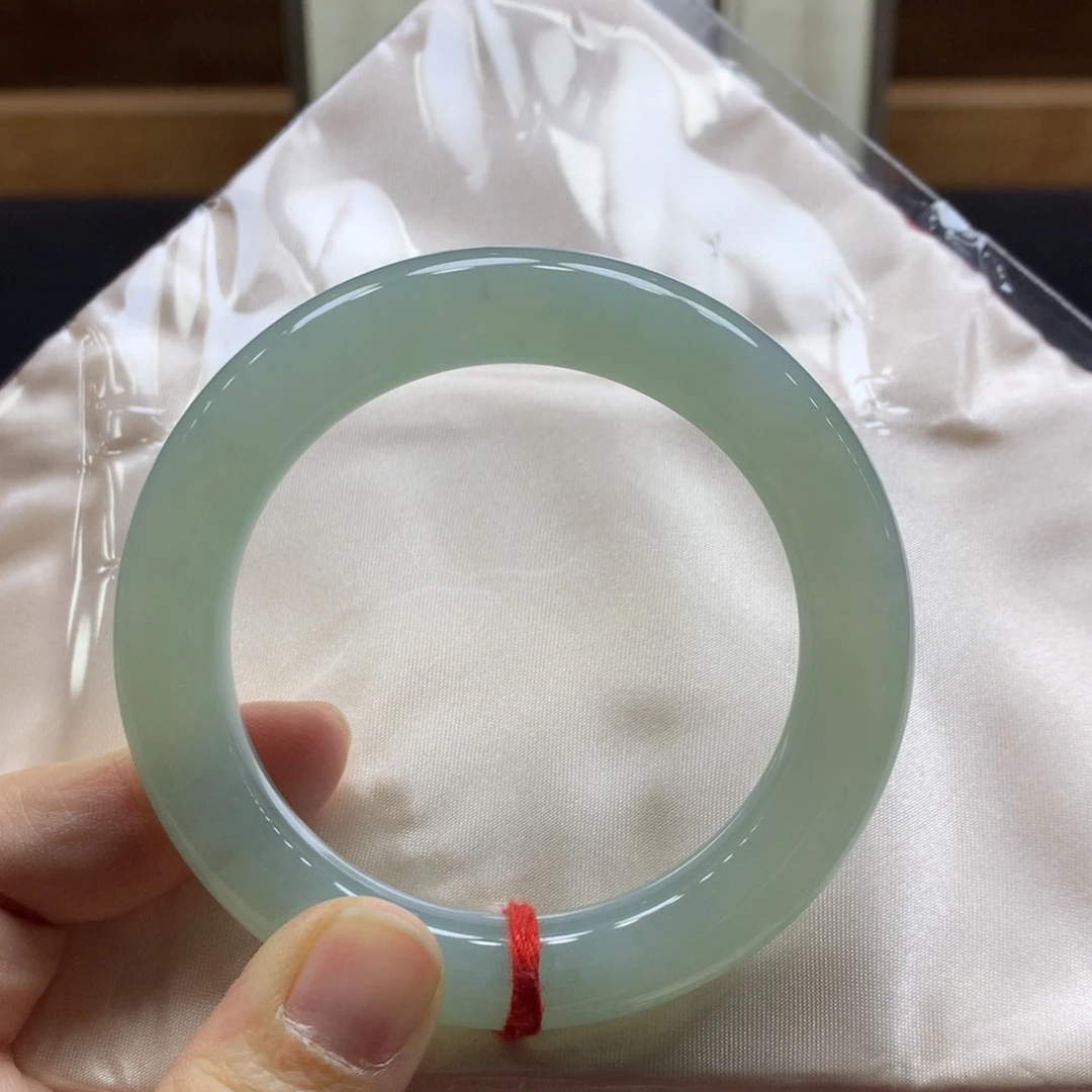 翡翠手镯未镶嵌冰胶果绿圆条56-57-58