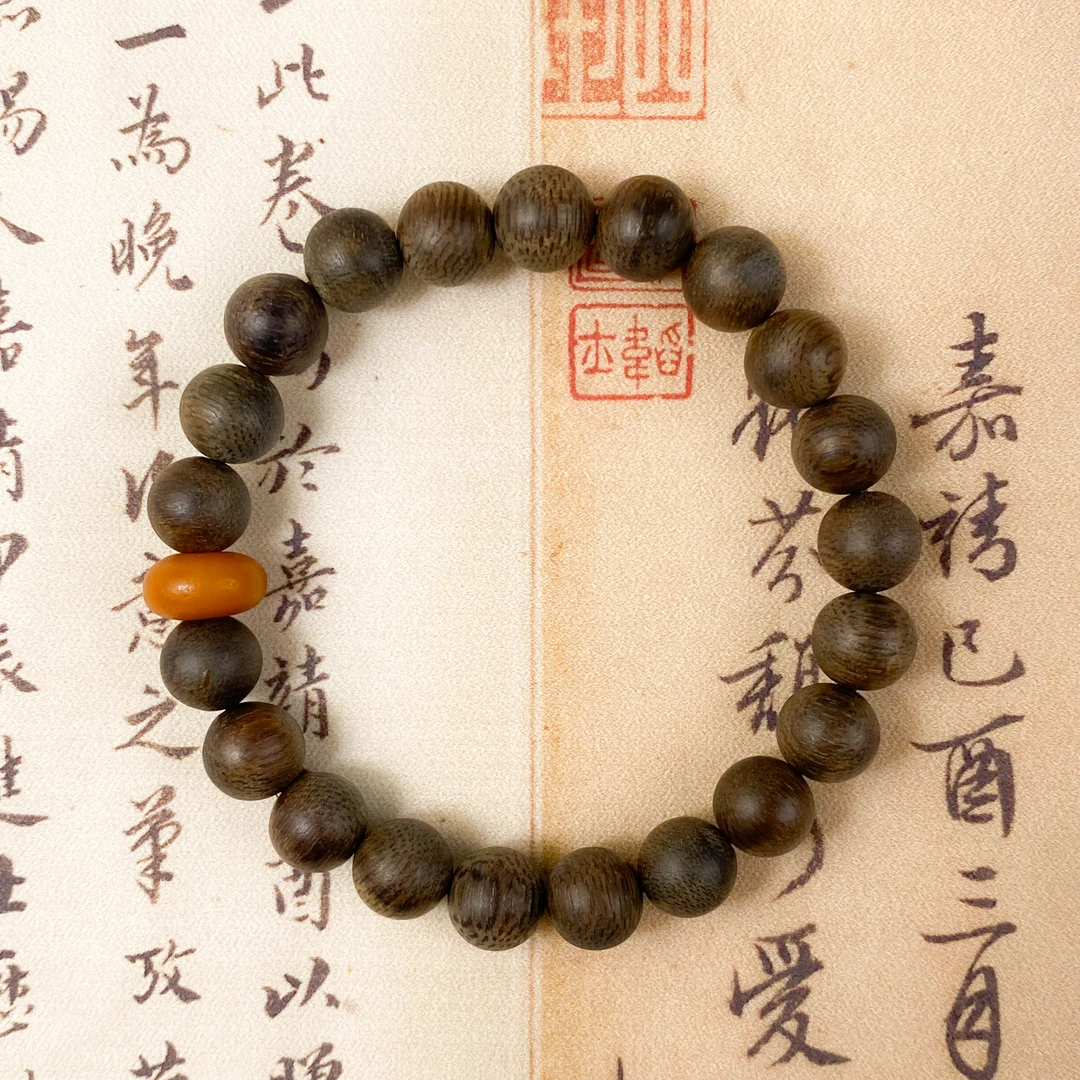 (匠心沉香)绿棋0.8单圈手串