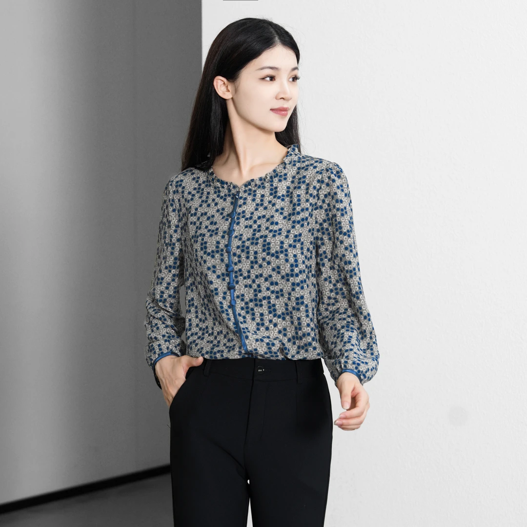 【春季上新】复古波点设计休闲时尚洋气百搭小衫BQ4183 衣长63
