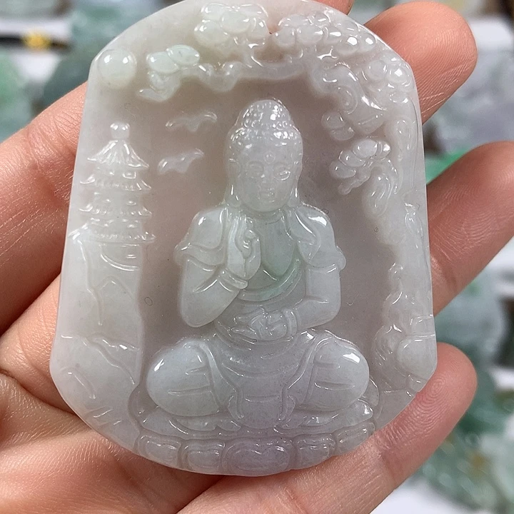 翡翠未镶嵌颈饰阿尼陀佛福利