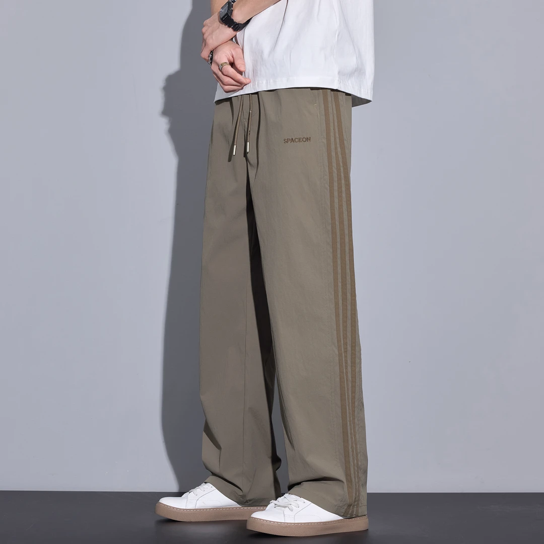 Kuvine美式伞兵男裤子2025新款夏季薄款凉感潮流宽松直筒休闲长裤