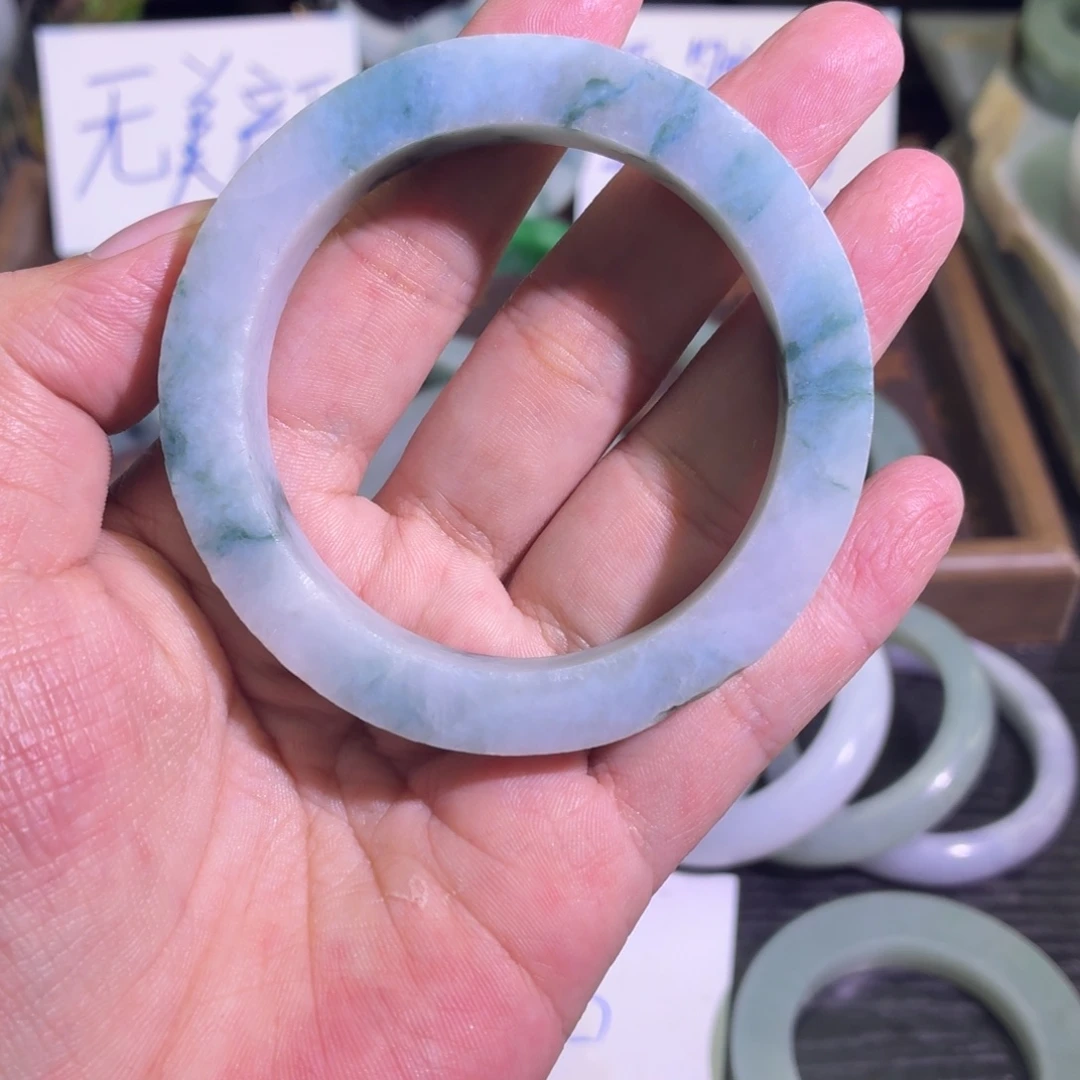 定制翡翠未镶嵌天然纹理随机，追求完美者慎拍