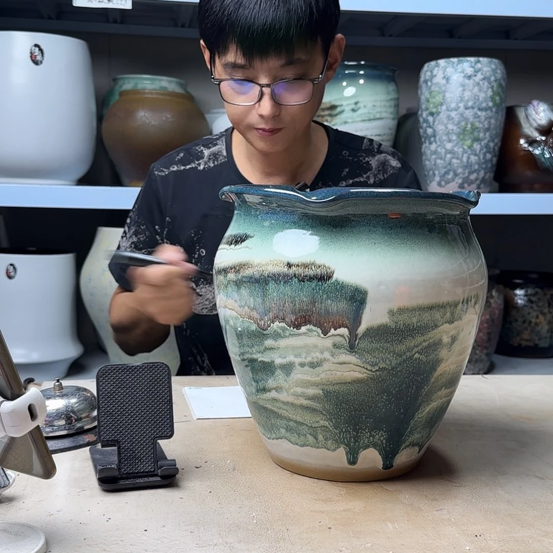 紫砂花盆尺寸24@25
