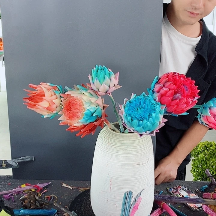 洋蓟永生花混搭多头3支011