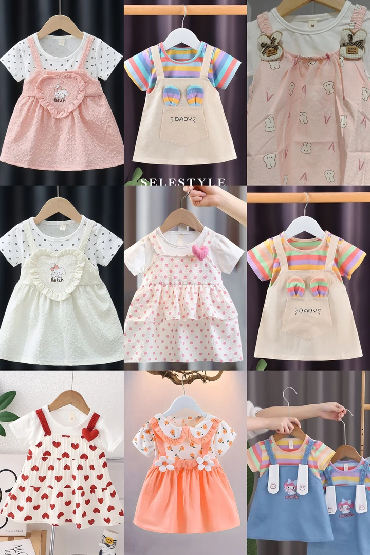 婴小童裙子A字版假两件A类棉超柔软舒服