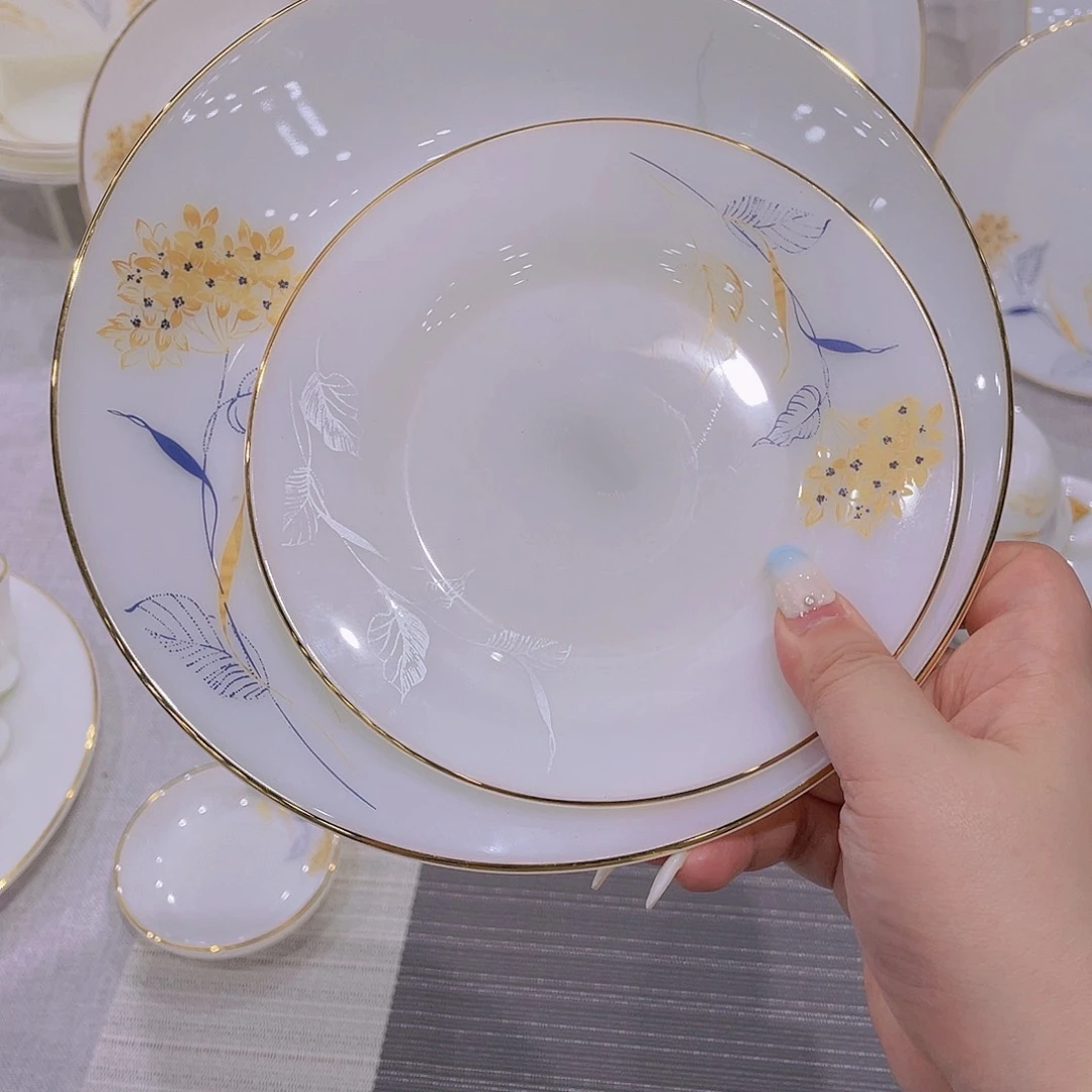 瓷金色风铃骨碟10个