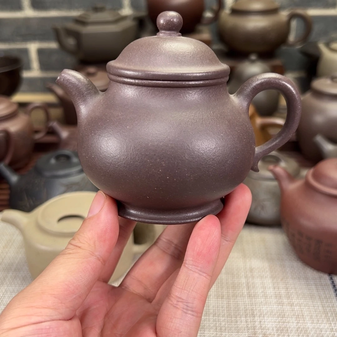 茶壶紫砂清灰紫泥高潘壶