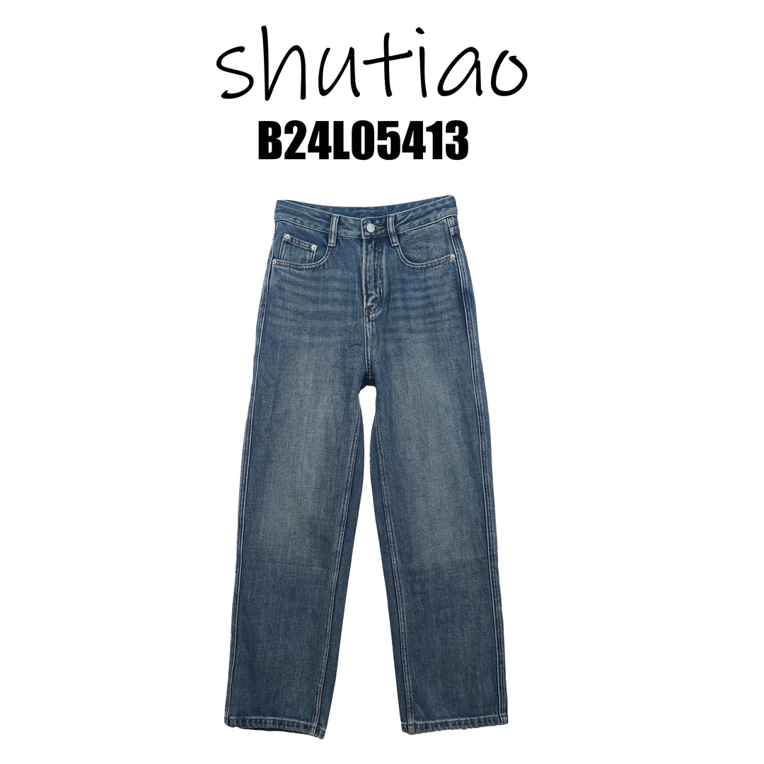 【SHUTIAO】2025春夏：新款小众设计款牛仔裤B24L05413