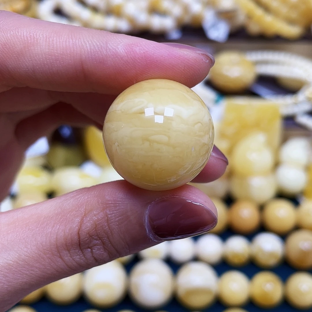 未镶嵌琥珀珠宝奇石23.1mm.圆珠.
