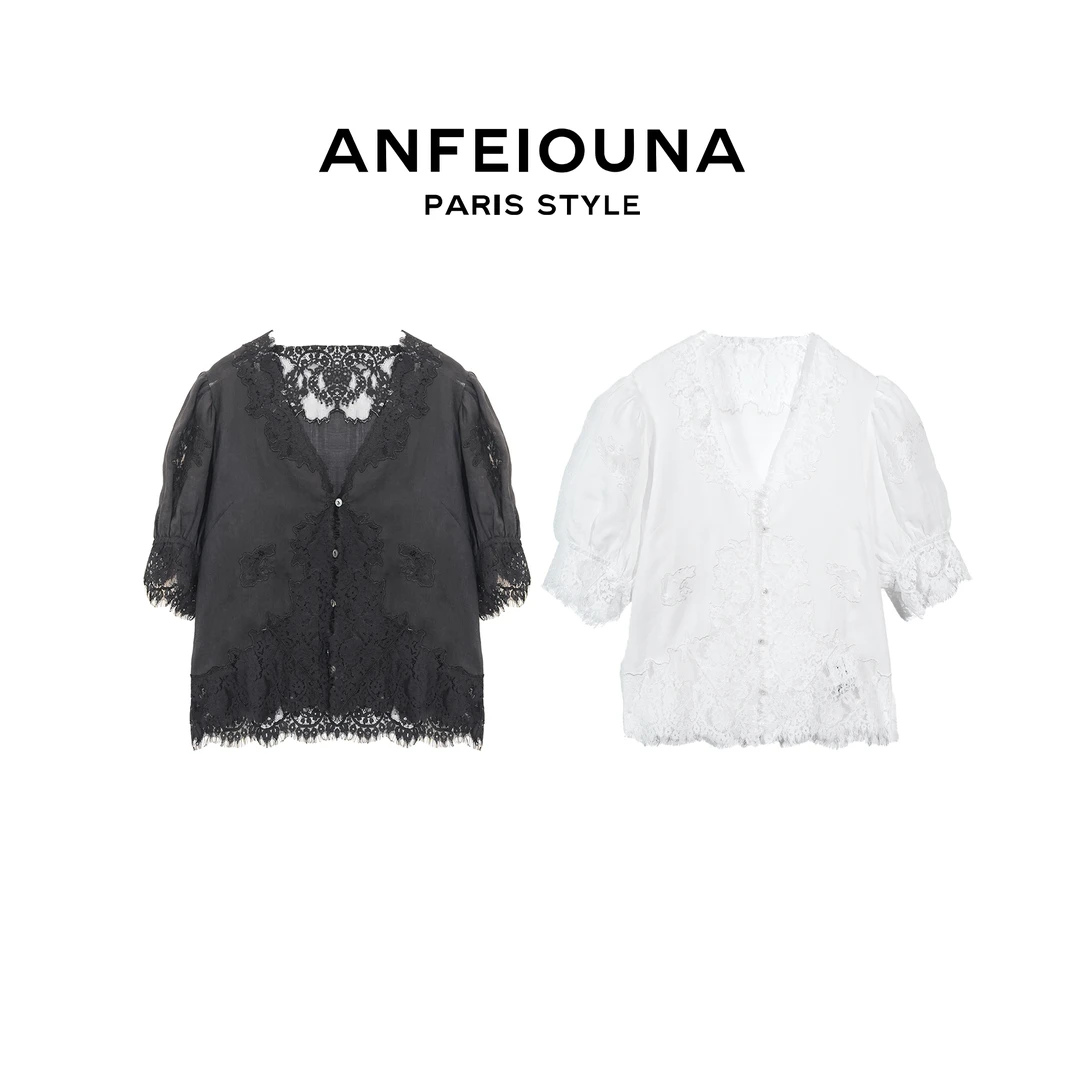 【陈西贝专属】2025新款镂空春日私语蕾丝衬衫上衣女士1478